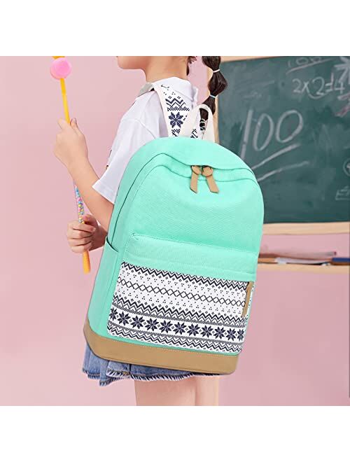 CAMTOP School Backpack Set Girls School bookbag with Lunch Box Teens Girls Schoolbag with laptop compartment Travel Backpacks (Y0094-3 Pink)