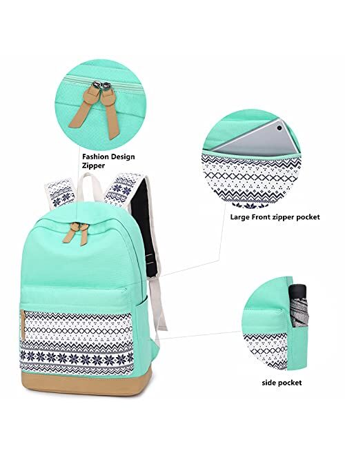CAMTOP School Backpack Set Girls School bookbag with Lunch Box Teens Girls Schoolbag with laptop compartment Travel Backpacks (Y0094-3 Pink)