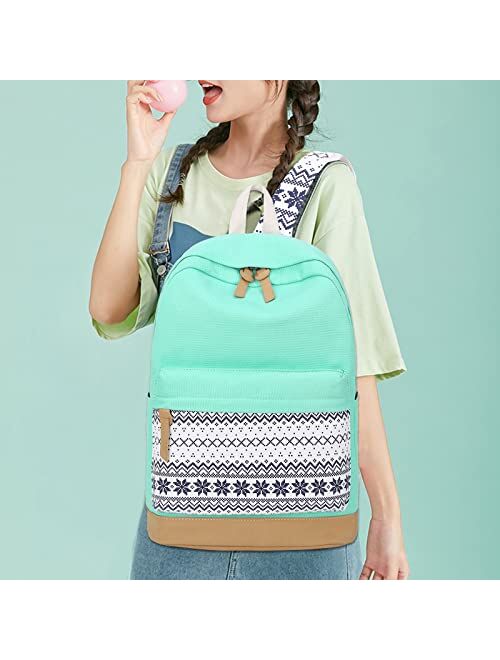 CAMTOP School Backpack Set Girls School bookbag with Lunch Box Teens Girls Schoolbag with laptop compartment Travel Backpacks (Y0094-3 Pink)