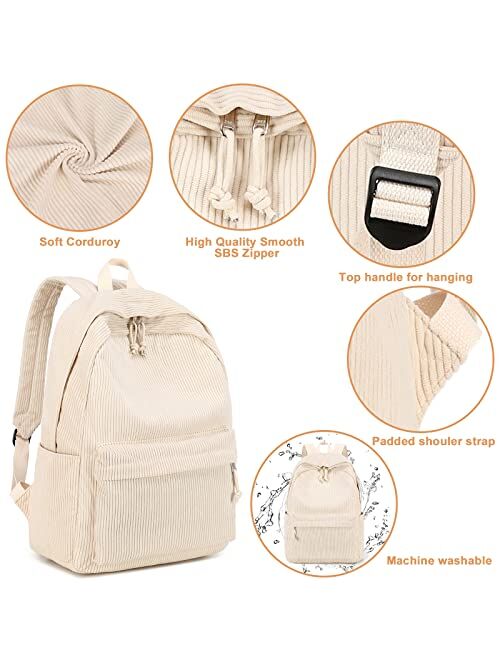 BTOOP School Backpacks for Teen Girls Bookbags Lightweight Canvas Backpack Schoolbag Set