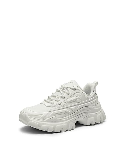 Chunky Fashion Sneakers for Women, Women's Platform Lace-Up Comfortable Dad Sneakers