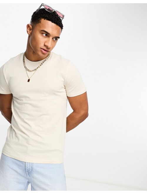 New Look crew neck t-shirt in off white