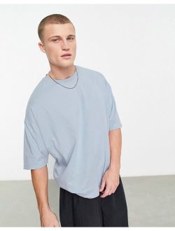 oversized t-shirt with crew neck in pale blue