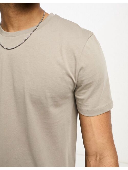 ASOS DESIGN t-shirt with crew neck in beige