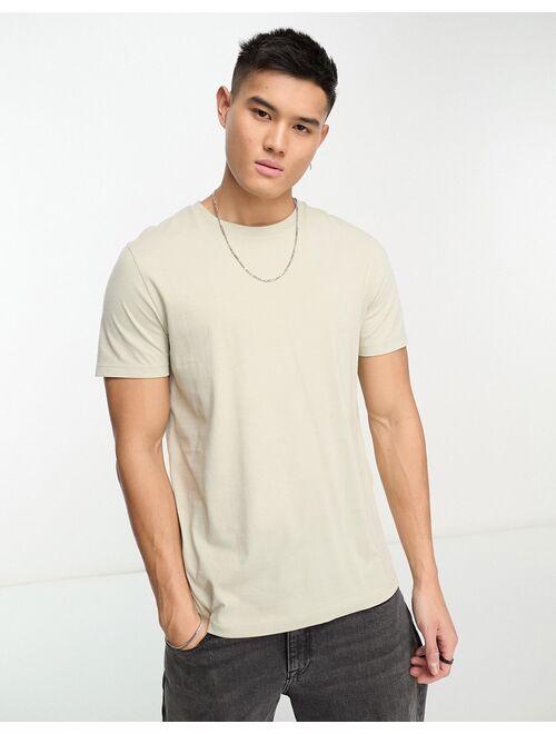 ASOS DESIGN t-shirt with crew neck in stone