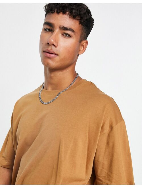 New Look oversized T-shirt in tan