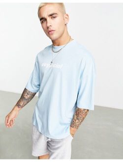ASOS DESIGN ASOS Daysocial oversized t-shirt with front logo print in blue