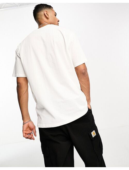 Only & Sons oversized T-shirt with palm chest print in white