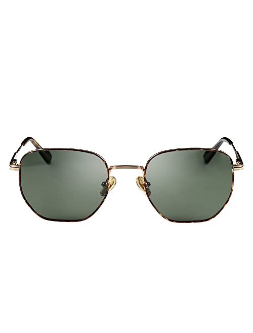 ZENOTTIC Hexagon Sunglasses for Men Women - Polarized UV Protection Fashion Square Vintage Shades for Driving Fishing Golf