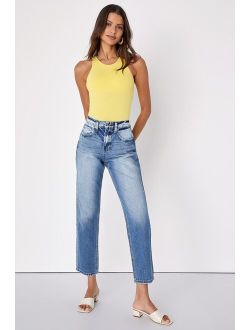 Totally Mine Medium Wash Straight Leg High Rise Jeans