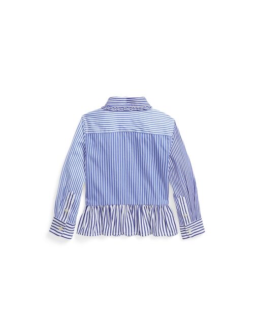 Polo Ralph Lauren Toddler and Little Girls Striped Cotton Peplum Fun Shirt