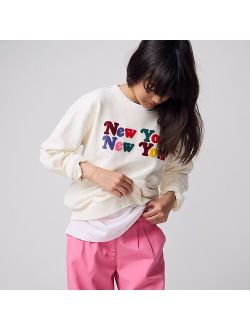 Girls' New York crewneck sweatshirt