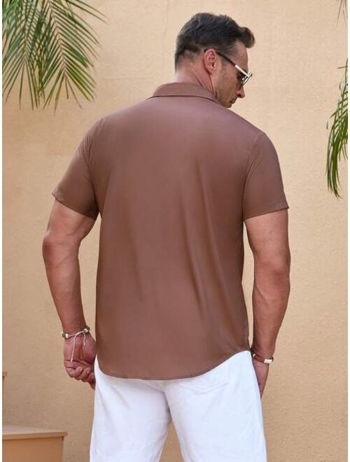 Shein Manfinity RSRT Men Plus Scroll Print Shirt