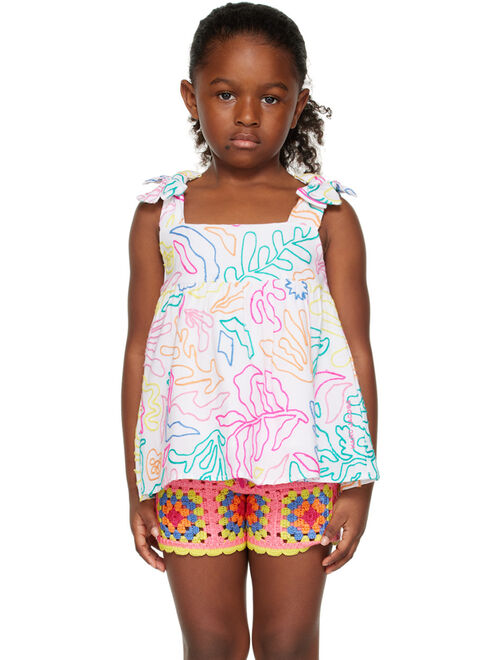 MARC JACOBS Kids White Embroidered Tank Top