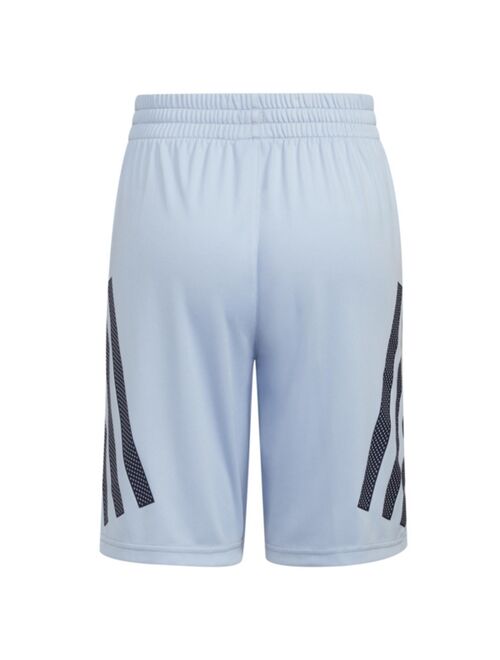 ADIDAS Big Boys Aeroready Elastic Waistband Bold 3-Stripe Active Shorts