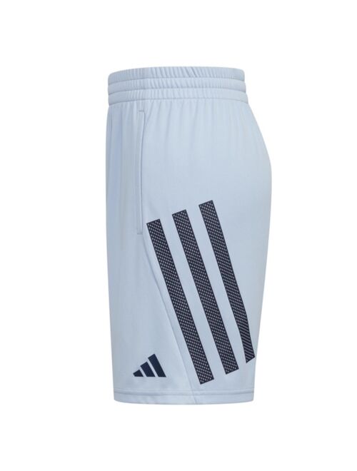 ADIDAS Big Boys Aeroready Elastic Waistband Bold 3-Stripe Active Shorts
