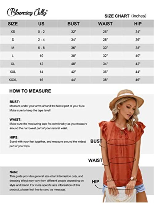 Blooming Jelly Womens Cute Tops Summer Ruffle Sleeve Work Boho Tops Summer Fashion 2023 Lace Patchwork V Neck Shirts