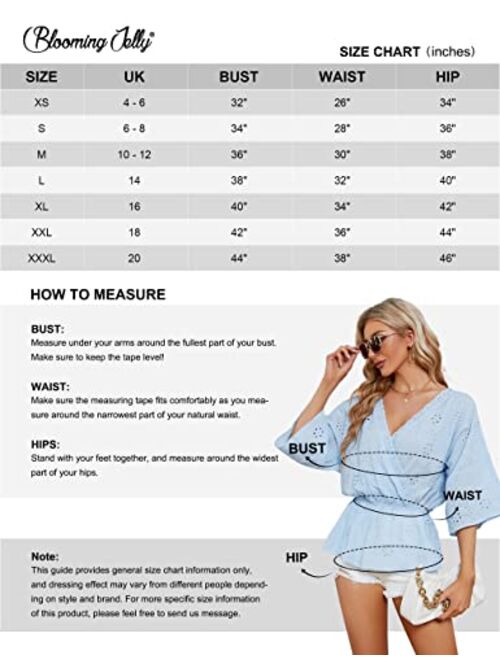 Blooming Jelly Womens Cute Tops Peplum Puff Sleeve Going Out V Neck Sexy Tops Backless Ruffle Hem V Wire Zip Blouse
