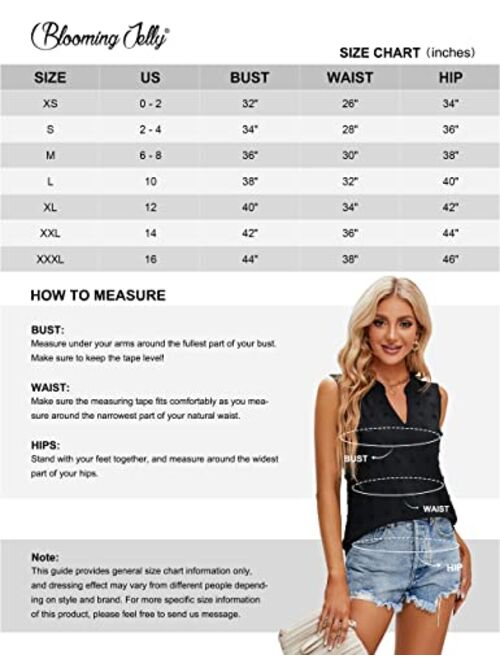 Blooming Jelly Womens V Neck Tank Tops Business Casual Blouses Work Summer Tops Sleeveless Pom Pom Shirts