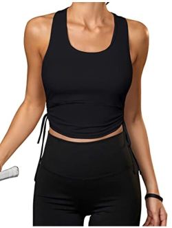 Womens Workout Tank Tops Backless Crop Tanks Open Back Top Athletic Tank Tops Muscle Yoga Gym Clothes