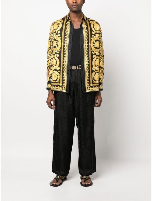Versace abstract-pattern straight-leg trousers