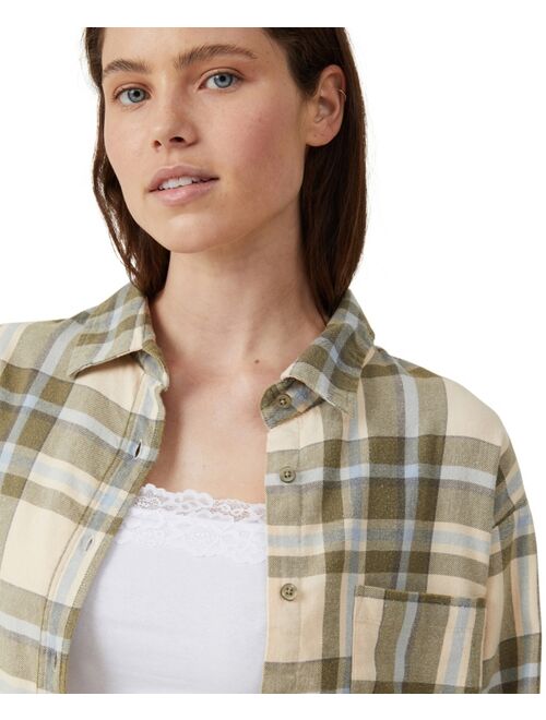 COTTON ON Women's Boyfriend Flannel Shirt