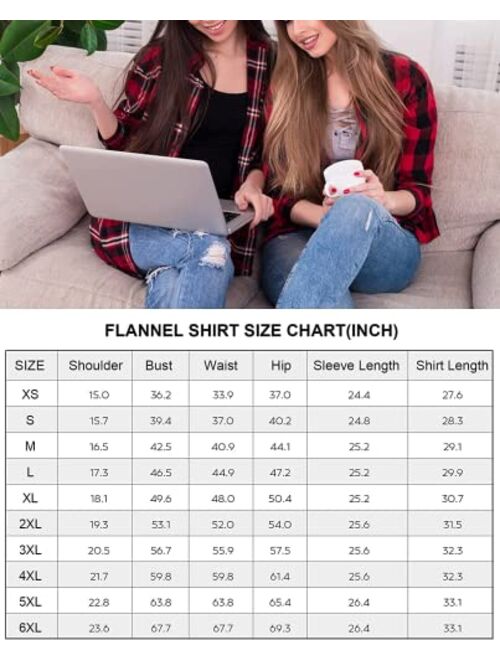 siliteelon Womens Flannel Plaid Shirts Roll Up Long Sleeve Button Down Cotton Boyfriend Casual Cuffed Blouse Shirts Tops