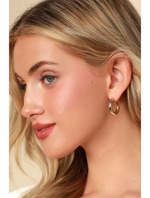 Lulus Tantalizing Gold Hoop Earrings