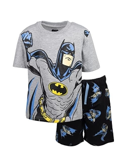 Comics Justice League Batman Graphic T-Shirt & French Terry Shorts Set