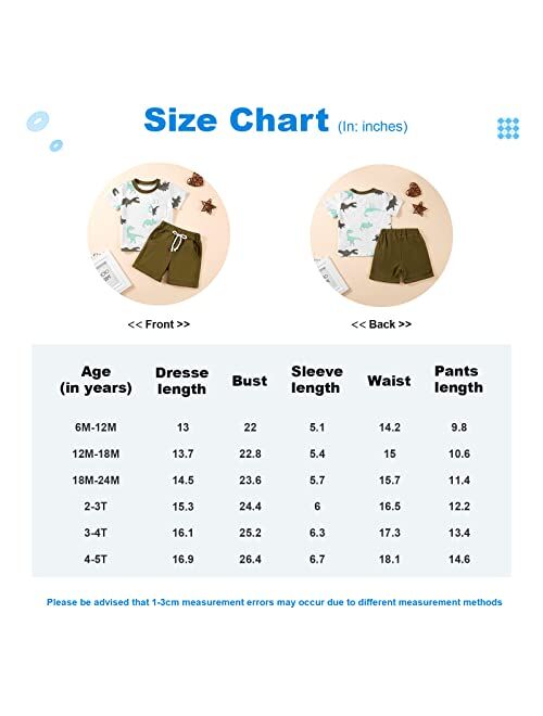 SYNPOS Toddler Sets Clothes For Boys Letter Print Clothes Short Sleeve T-Shirt Solid Color Shorts Set 2Pcs Summer Outfits