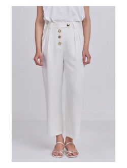 Women's Trousers with Button Detail