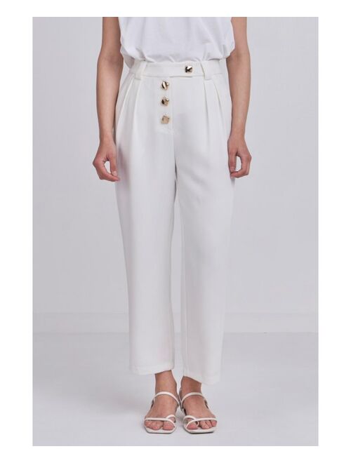 ENDLESS ROSE Women's Trousers with Button Detail