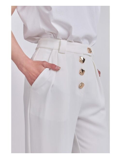 ENDLESS ROSE Women's Trousers with Button Detail