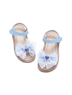 Otter MOMO Girls Sandals Open Toe Princess Flat Sandals with Ruffle Summer Sandals