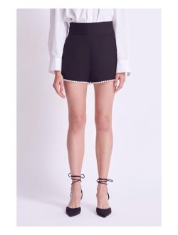Women's Pearl-Trimmed Shorts