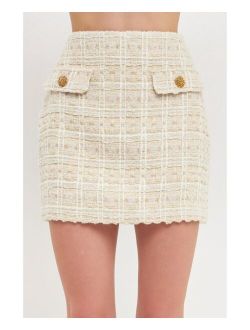Women's Tweed Mini Skirt