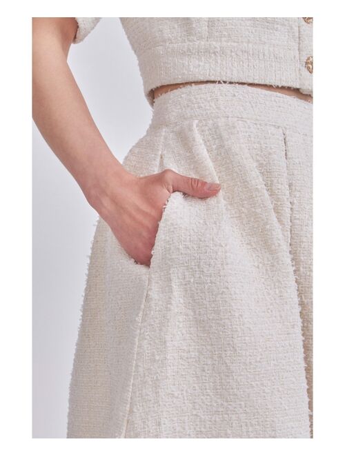ENDLESS ROSE Women's Tweed Maxi Skirt
