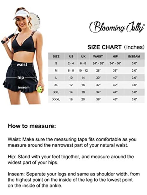 Blooming Jelly Womens High Waisted Shorts Athletic Running Shorts Workout Quick Dry Flowy Shorts with Pocket