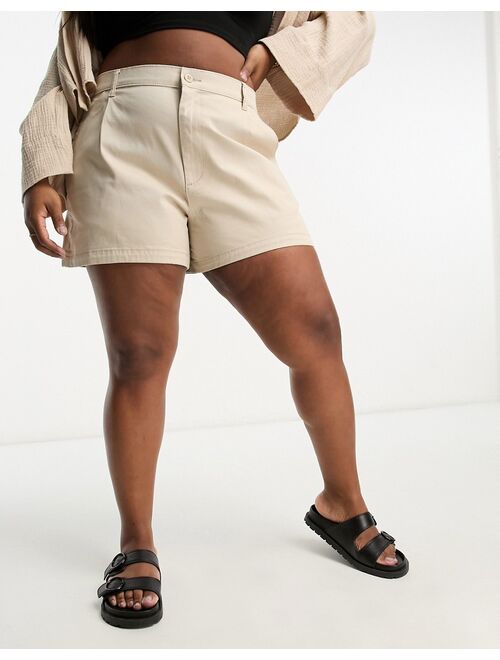 ASOS Curve ASOS DESIGN Curve chino short in stone