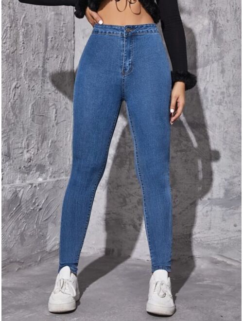 SHEIN Essnce High Waist Skinny Jeans