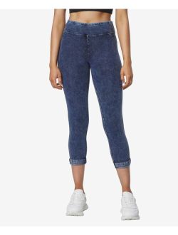 Marc New York Andrew Marc Sport Women's High Rise 7/8 Jeggings with Rolled Cuff Pants