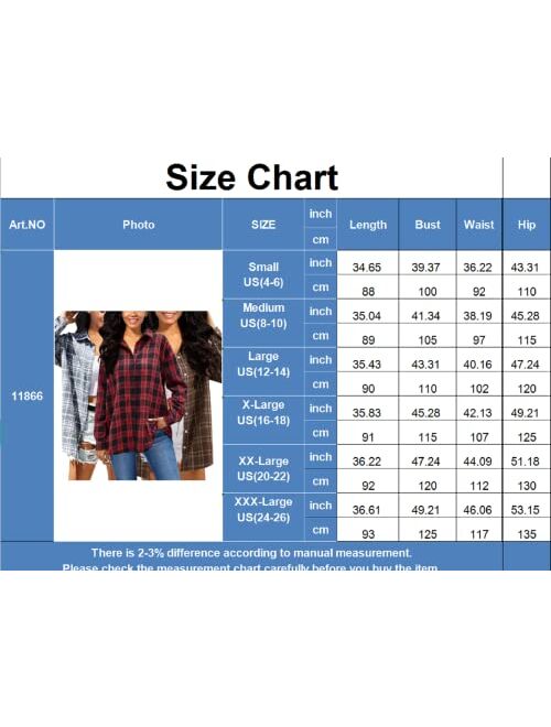 TieBnss Plaid Flannel Shirts for Women Oversized Long Sleeve Button Down Buffalo Plaid Shirt Blouse Tops