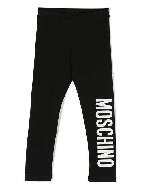 Moschino Kids logo-print stretch-cotton leggings