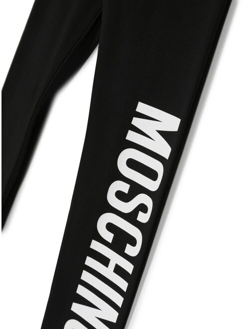 Moschino Kids logo-print stretch-cotton leggings