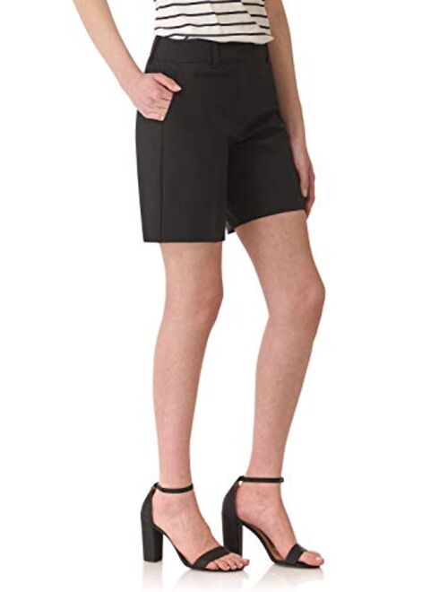 Rekucci Boardwalk Womens Shorts, Cotton Blend Bermuda Shorts for Women, 8 Inch Inseam Walking Shorts with Pockets