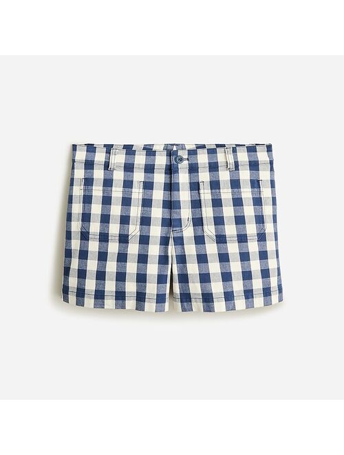 J.Crew New patch-pocket chino short in gingham