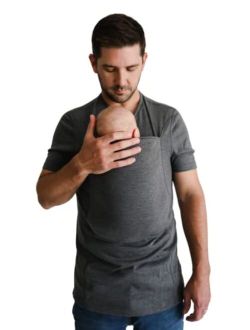 Lalabu Dad Shirt | Baby Carrier | Kangaroo Shirt | Babywearing | for Dads (Medium, Brook)