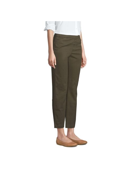 Lands' End School Uniform Women's Mid Rise Pull On Knockabout Chino Crop Pants