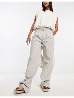 oversized dad chinos in gray ripstop