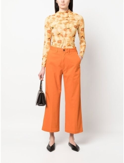 wide-leg cropped chinos